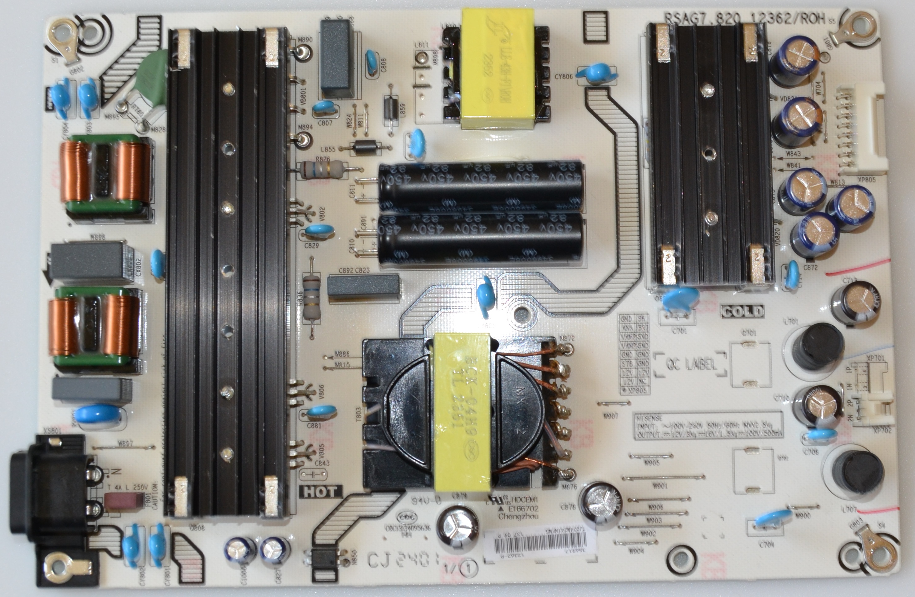 PB/RSAG7.820.12362/HISENSE POWER BOARD, RSAG7.820.12362/ROH,  for ,HISENSE 55E7KQ PRO