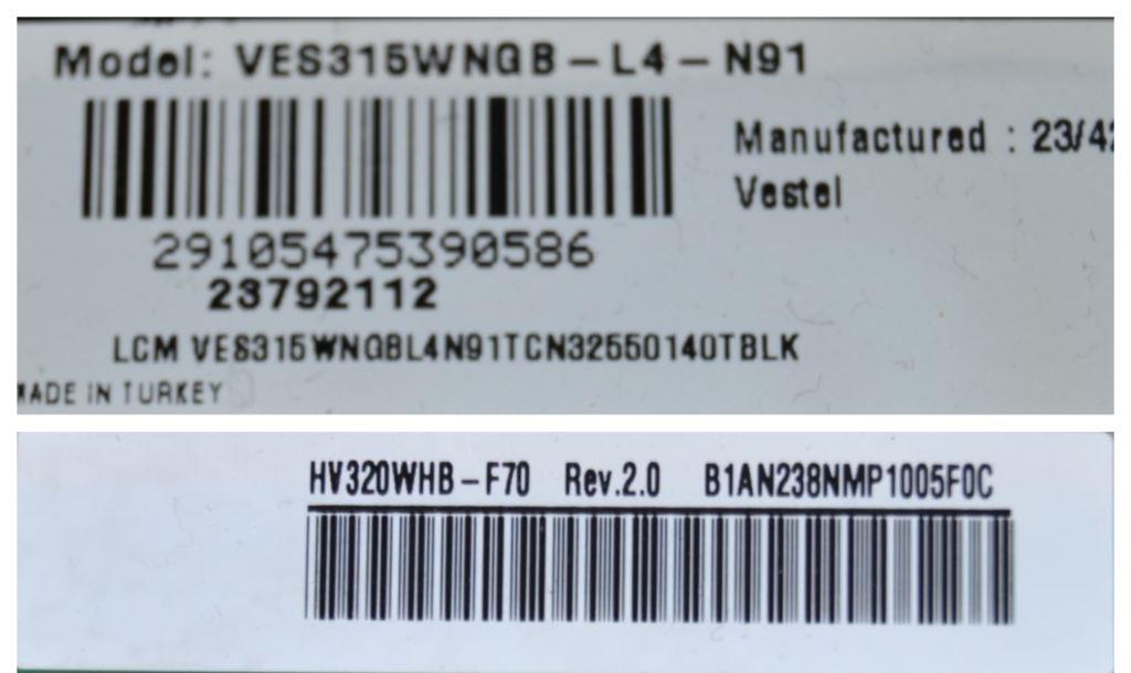 PAN/32INC/BOE/JVC LCD панел ,VES315WNGB-L4-N91,HV320WHB-F70 Rev.2.0,