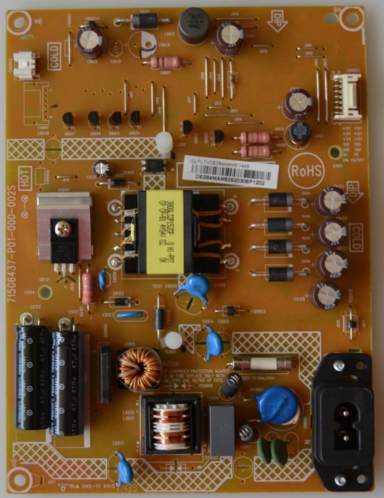 PB/715G6437-P01-000-002S/SHARP POWER BOARD,715G6437-P01-000-002S,  for ,SHARP LC-24LD170E,