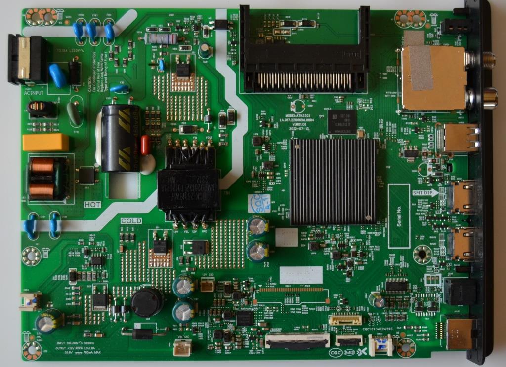 MB/LA.017.22101650.0004/TESLA MAIN BOARD,MODEL:A7K53G1,LA.017.22101650.0004 VER01.06 for TESLA 32S635HS