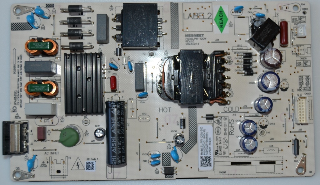PB/EL.W120W-500/STARLIGHT POWER BOARD ,EL.W120W-500,EL.PW120W REV:1.0, for StarLIGHT 43QG03H,