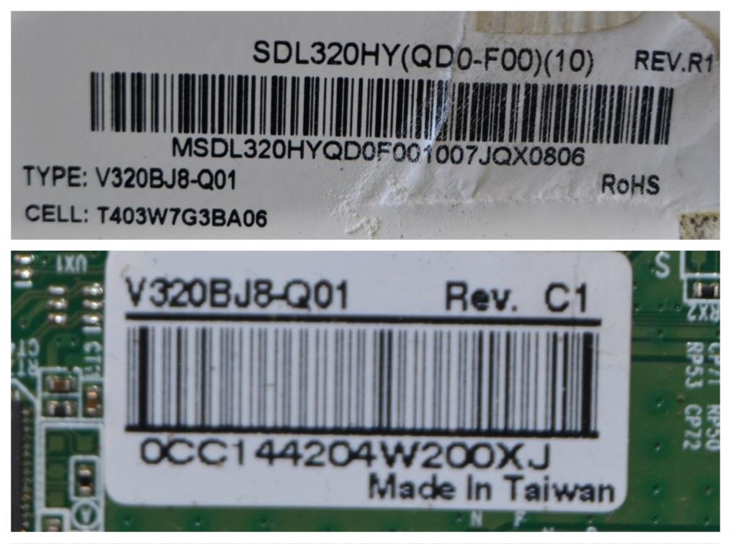 PAN/32INC/TESLA LCD панел ,V320BJ8-Q01Rev.C1,SDL320HY (QD0-F00( (0)REV.R1,