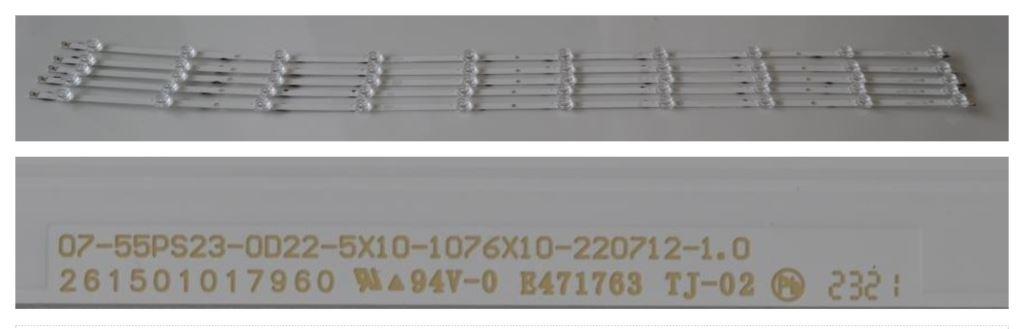 LB/55INC/PH/55PUS8118 LED BACKLAIHT,07-55PS23-0022-5X10-1076X10-220712-1.0,5x10 diod 1075mm