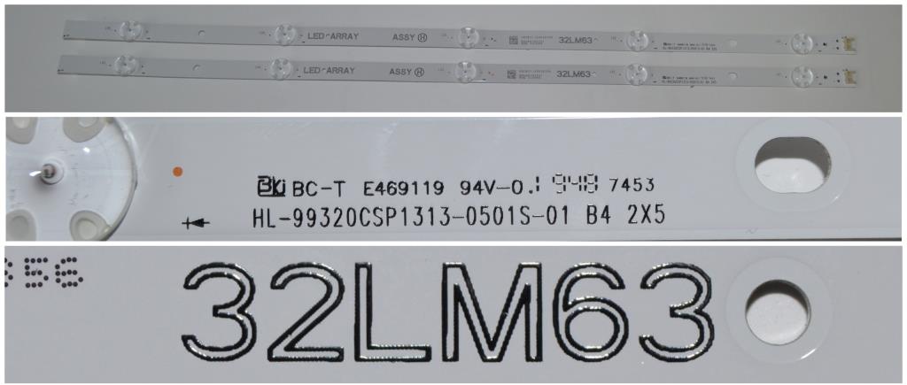 LB/32INC/LG/32LM6300 LED BACKLAIHT ,HL-99320CSP1313-0501S-01 B4 2X5, 32LM63, 2x5 diod 615 mm,