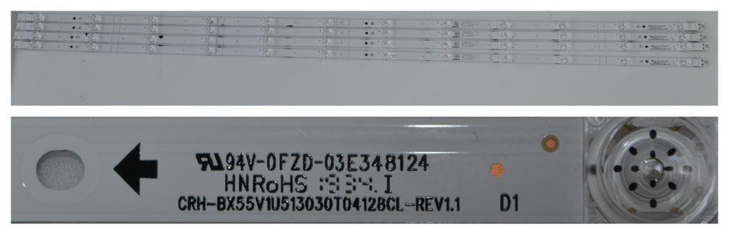 LB/55INC/HIS LED BACKLAIHT,CRH-BX55V1U513030T04128CL-REV1.1, 4x12 diod 1055 mm