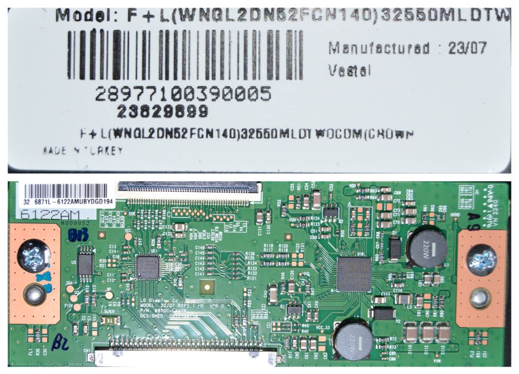 PAN/32INC/VES/LG/HDR LCD панел ,VES315WNGL-2D-N52,6870C-0442B,
