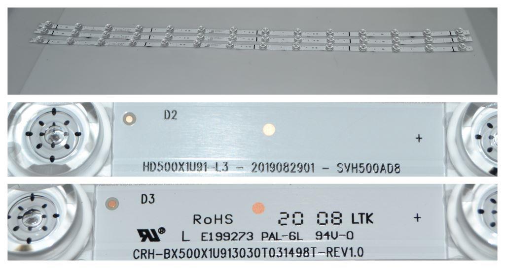 LB/50INC/HIS/6 LED BACKLAIHT,HD500X1U91-L3-2019082901-SVH500AD08,CRH-BX500X1U913030T031498T-REV1.0,3x14 diod 912 mm