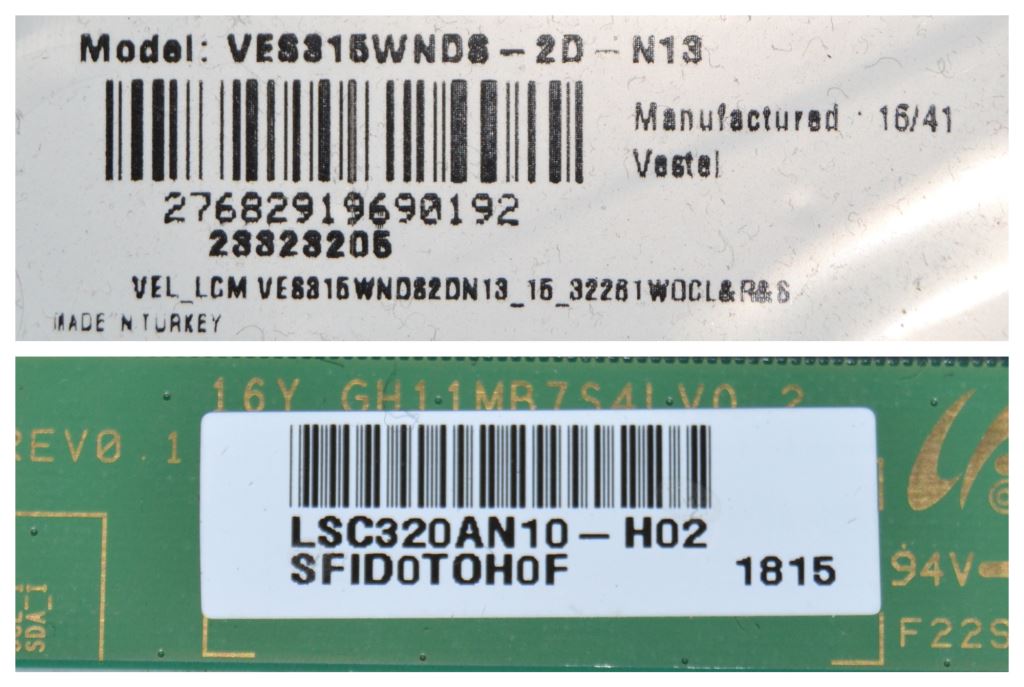 PAN/32INC/VES/SAM LCD панел ,VES315WNDS-2D-N13,LSC320AN10-H02,