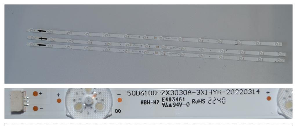 LB/50INC/TCL LED BACKLAIHT ,50D6100-ZX3030A-3X14YH-20220314,3x14 diod 970 mm