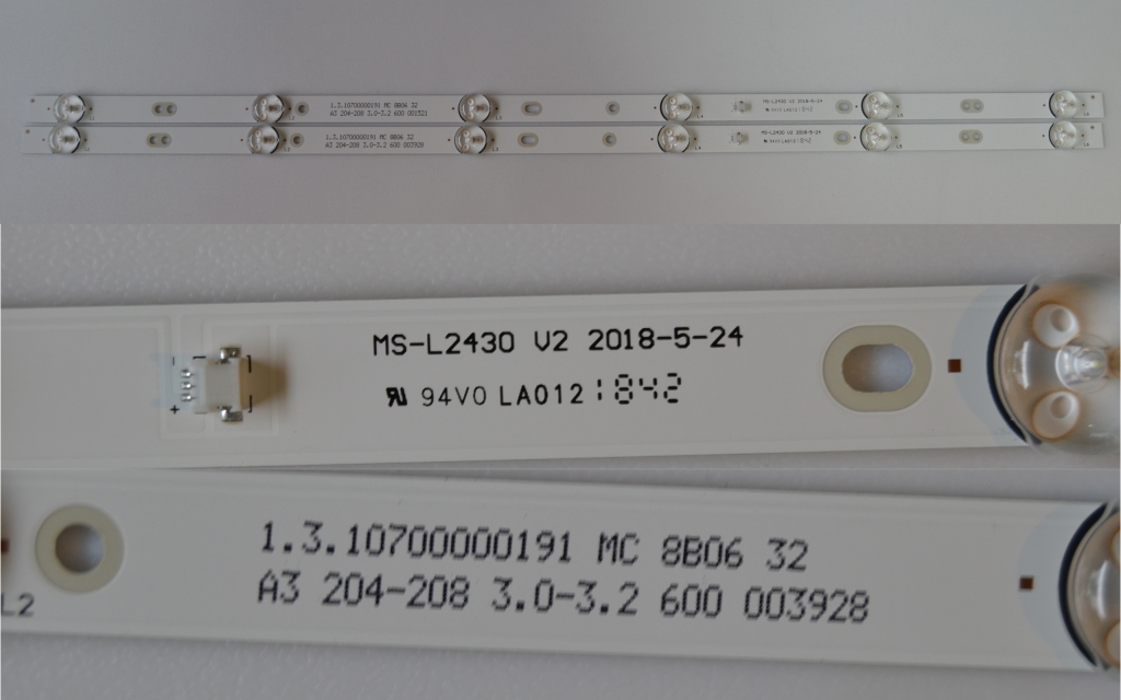 LB/32INC/NEO/32T2 LED BACKLAIHT,MS-L2430 V2 , 2X6 diod 3V 575 mm